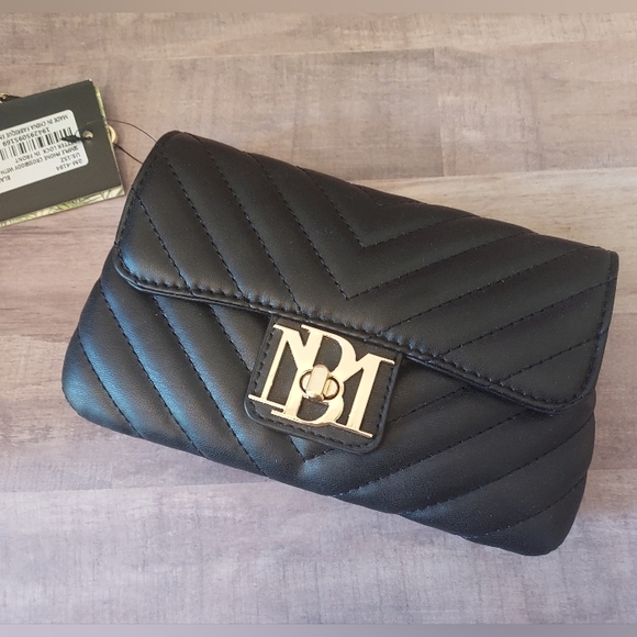 1 DAY SALE! NWT Badgley Mischka Small Black Quilted Vegan Crossbody Bag/Clutch - Picture 16 of 16